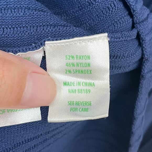 Lilly Pulitzer Dress Womens Medium Navy Blue Brandi High Rise Ribbed Knit Mini - Picture 10 of 12